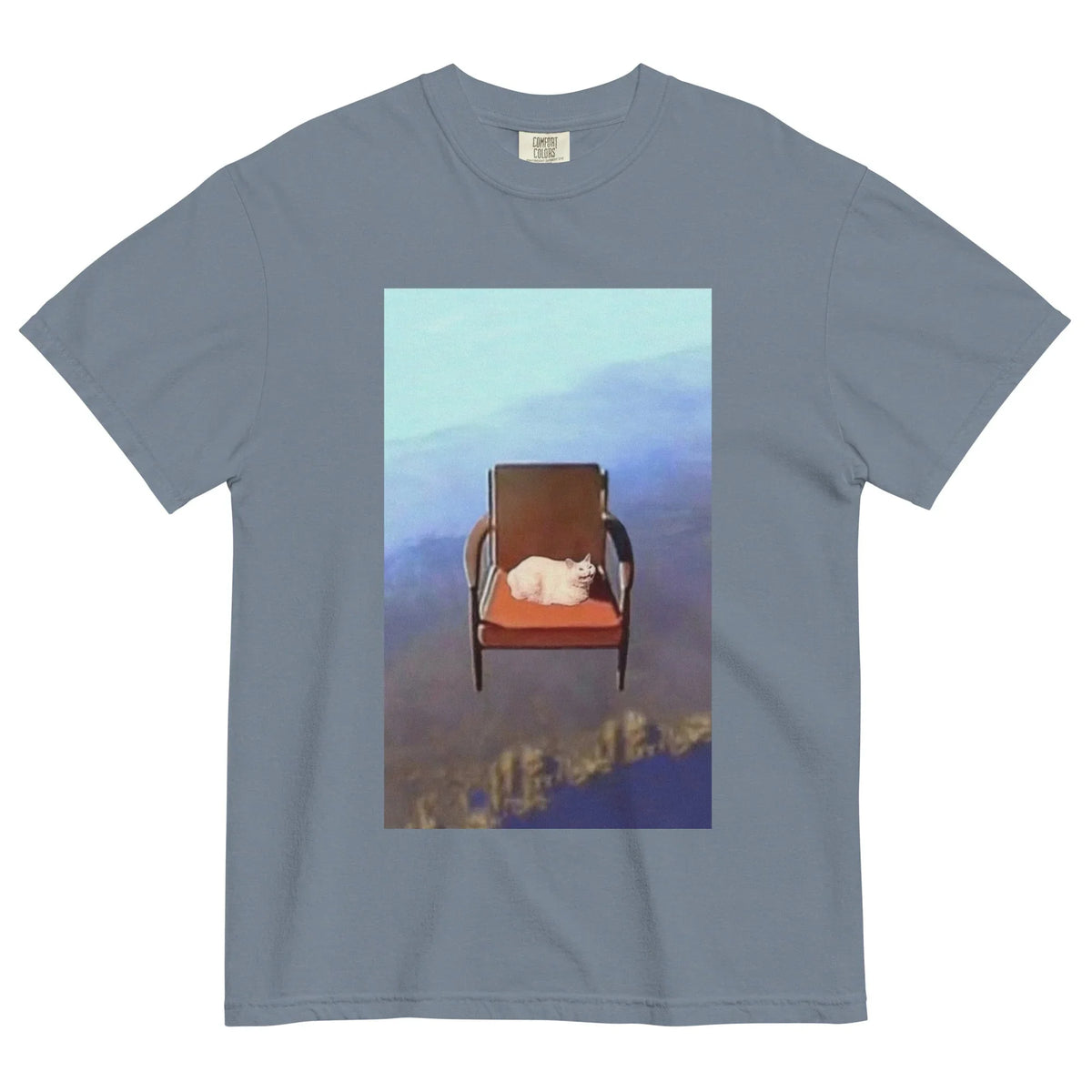 Doing Fine T-Shirt in Obsidian Void & Dreamscape Blue. OEKO-TEX® 100, WRAP Certified, US Cotton Trust Protocol.