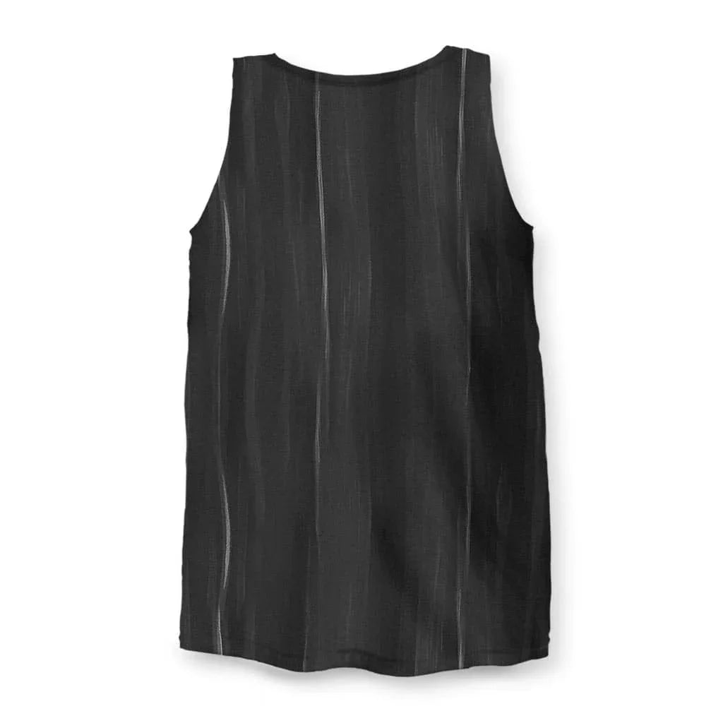 Elon Musk Men's Tank in Monochrome Smoke. OEKO-TEX® 100, REACH Compliant, Zero-Wastewater Printing.