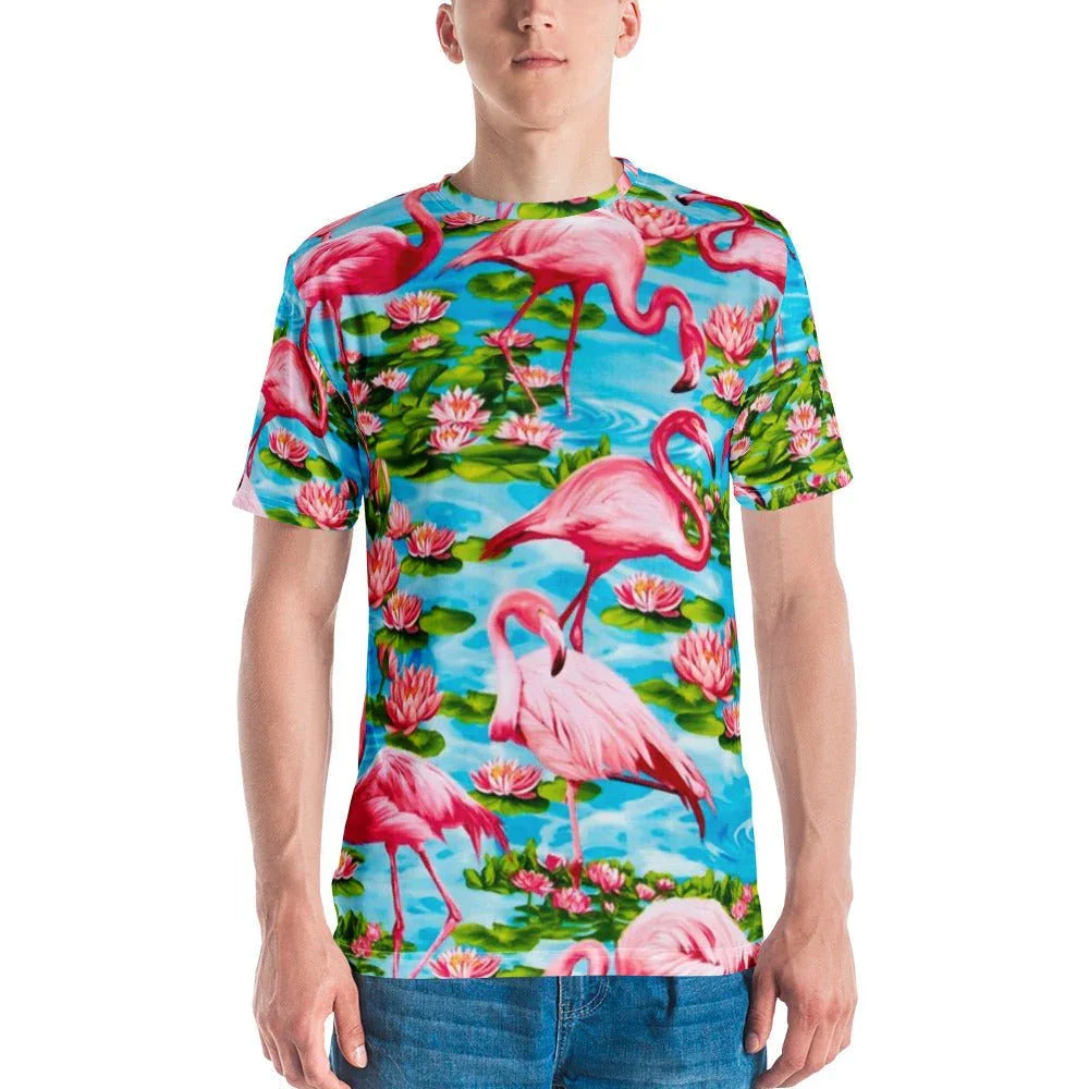Flamingo Paradise Men's T-Shirt - Shirtwascash
