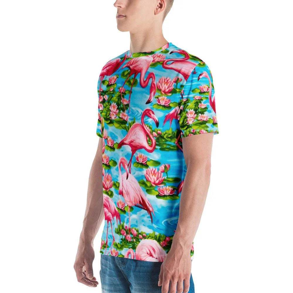 Flamingo Paradise Men's T-Shirt - Shirtwascash