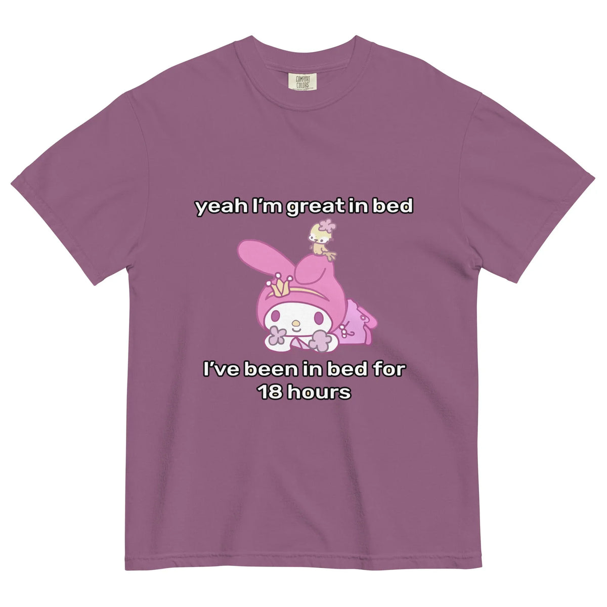 Great in Bed T-Shirt in Pastel Blush Pink. OEKO-TEX® 100, WRAP Certified, US Cotton Trust Protocol.