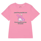 A bright bubblegum pink backdrop features a kawaii white rabbit wearing a magenta orchid hood over its floppy ears. Contact us with accessibility feedback, we'd love to help!