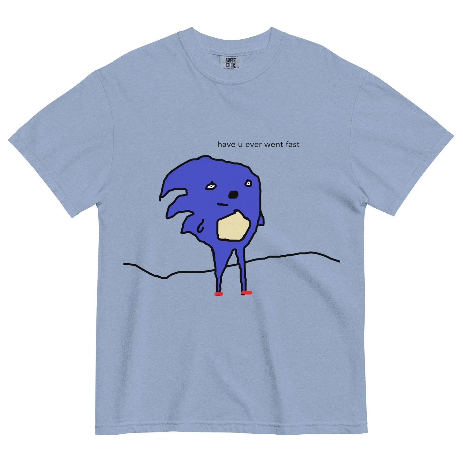 Have u evr went fast T-Shirt in Absurdist Cobalt on White. OEKO-TEX® 100, WRAP Certified, US Cotton Trust Protocol.