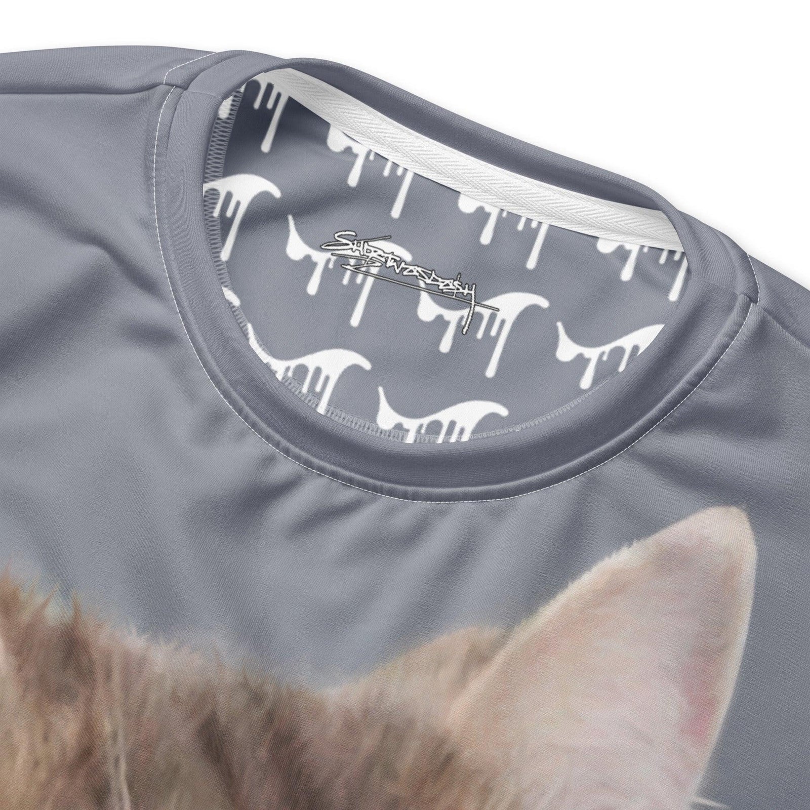 Heavy Breathing Cat Sweatshirt in Viral Slate & Tabby Beige. OEKO-TEX® 100, REACH Compliant, GRS Certified.