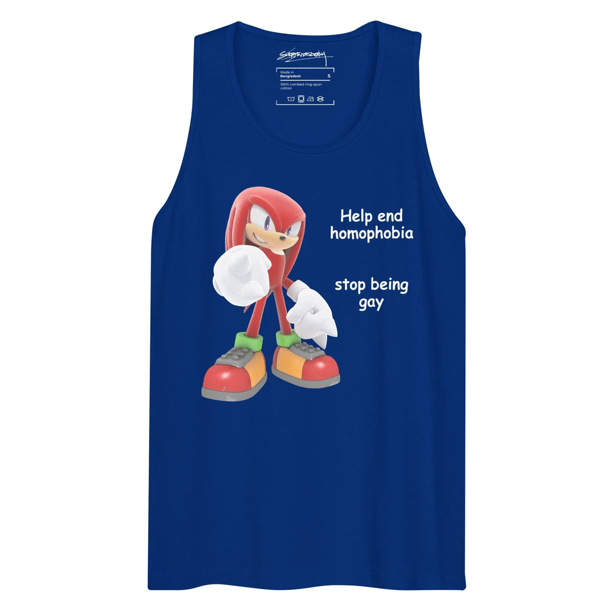 Important PSA Men's Tank in Crimson Echidna Scarlet. WRAP Certified, Eco-Certified Inks, Made-to-Order (Zero Overproduction).