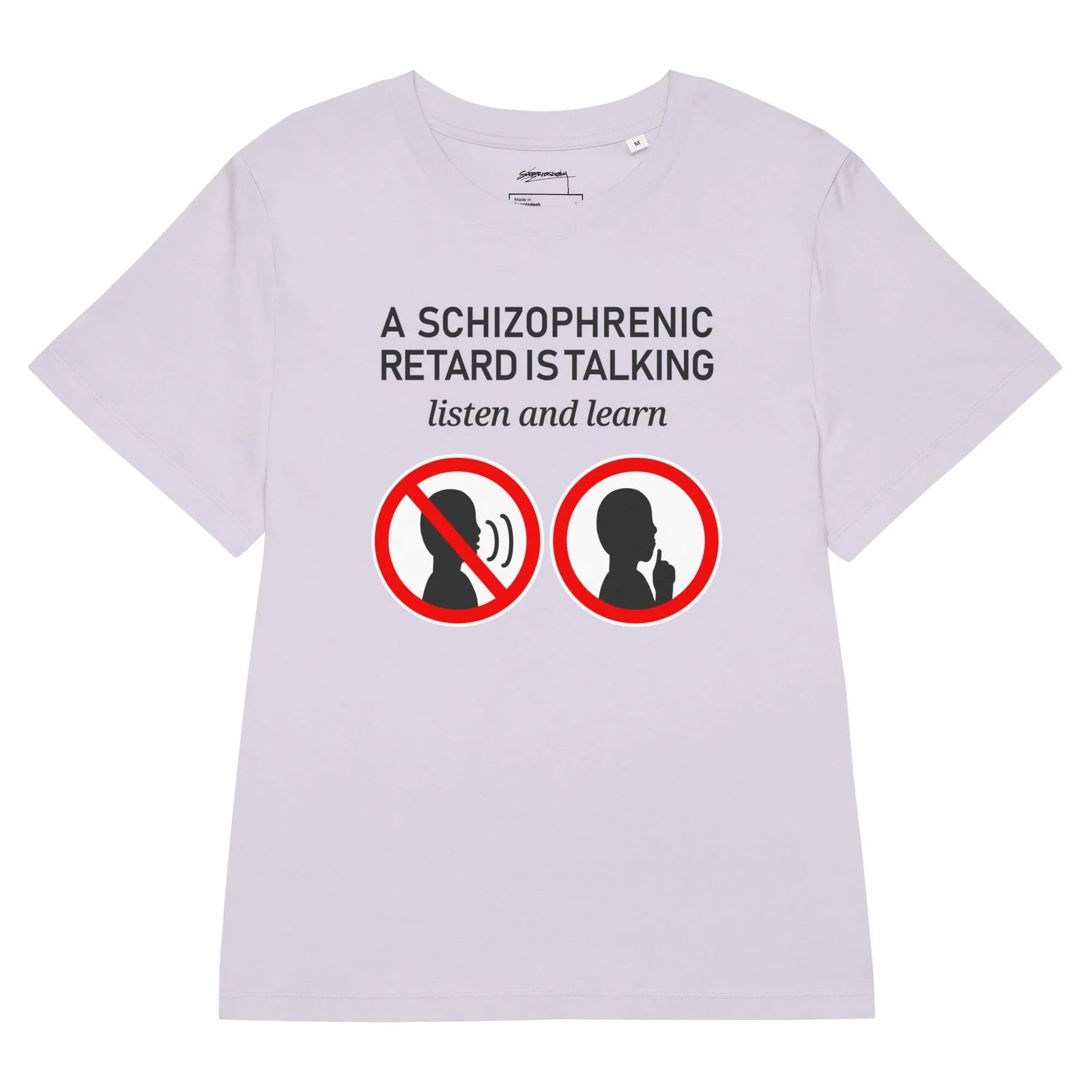 Listen and Learn Women's Tee in Heathered Industrial Grey. GOTS Certified, OCS Certified, Eco-Certified Inks.
