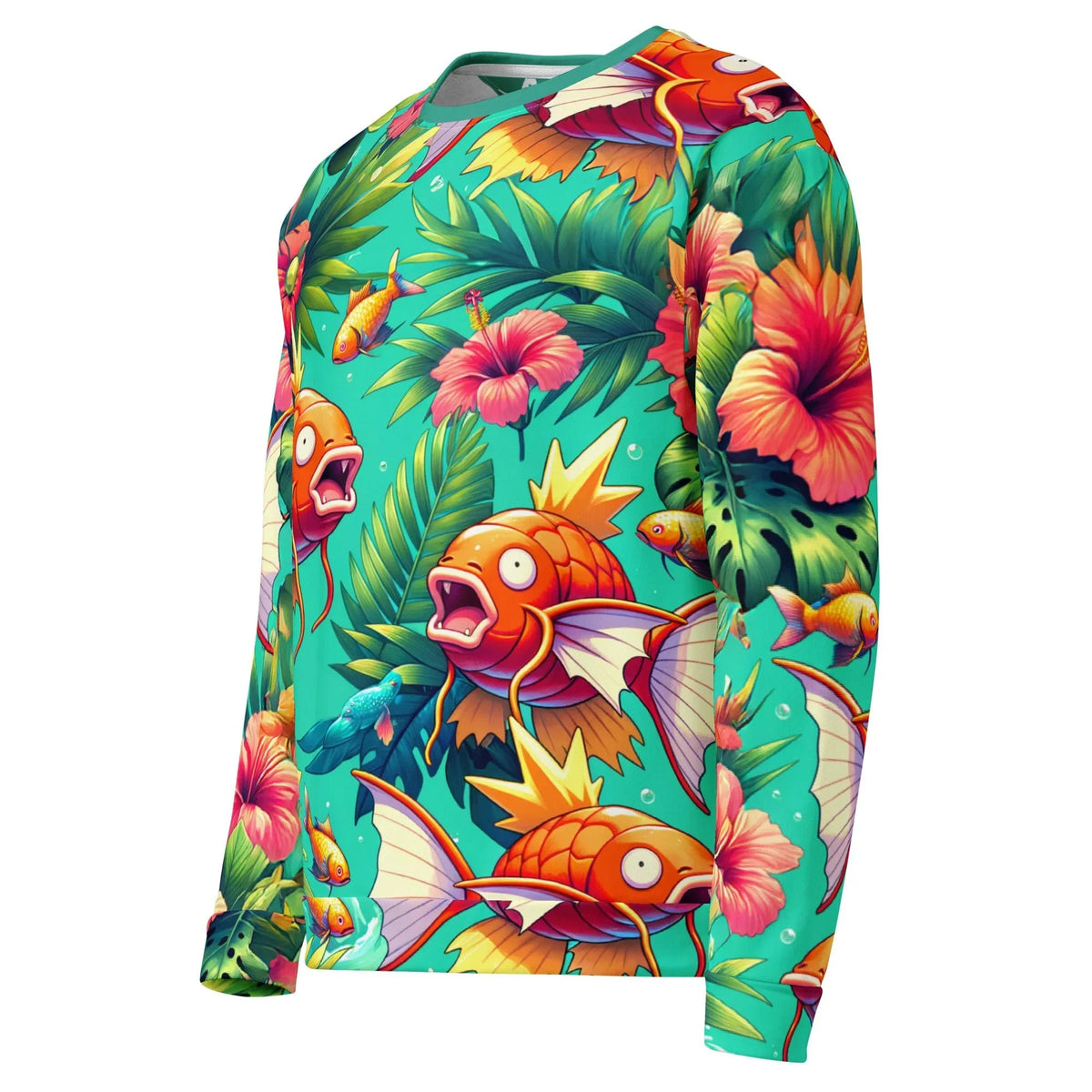 Magical Karp Sweatshirt in Tropical Tangerine Lagoon. OEKO-TEX® 100, REACH Compliant, GRS Certified.