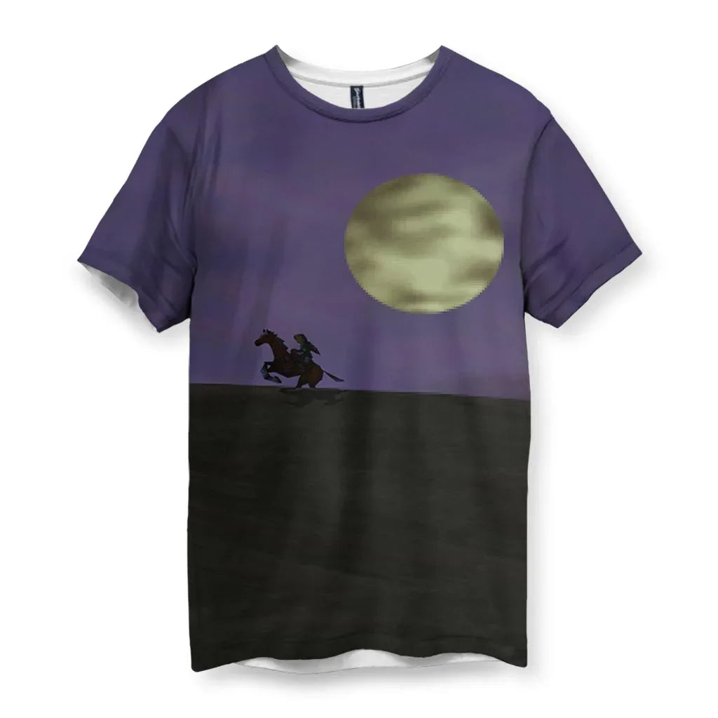 Evoking the moody nostalgia of early 3D adventure gaming, a silhouetted fantasy hero gallops in profile across a rolling plain of shadow black. Contact us with accessibility feedback, we'd love to help!