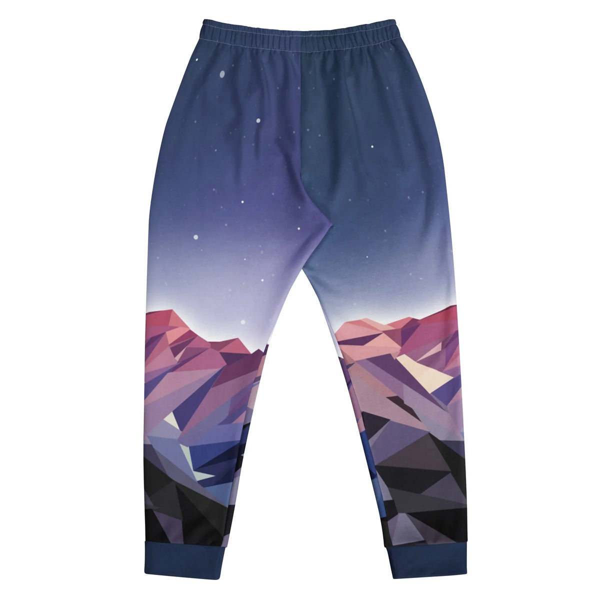 Poly Mountain Joggers in Geometric Twilight Alpine. OEKO-TEX® 100, REACH Compliant, GRS Certified.