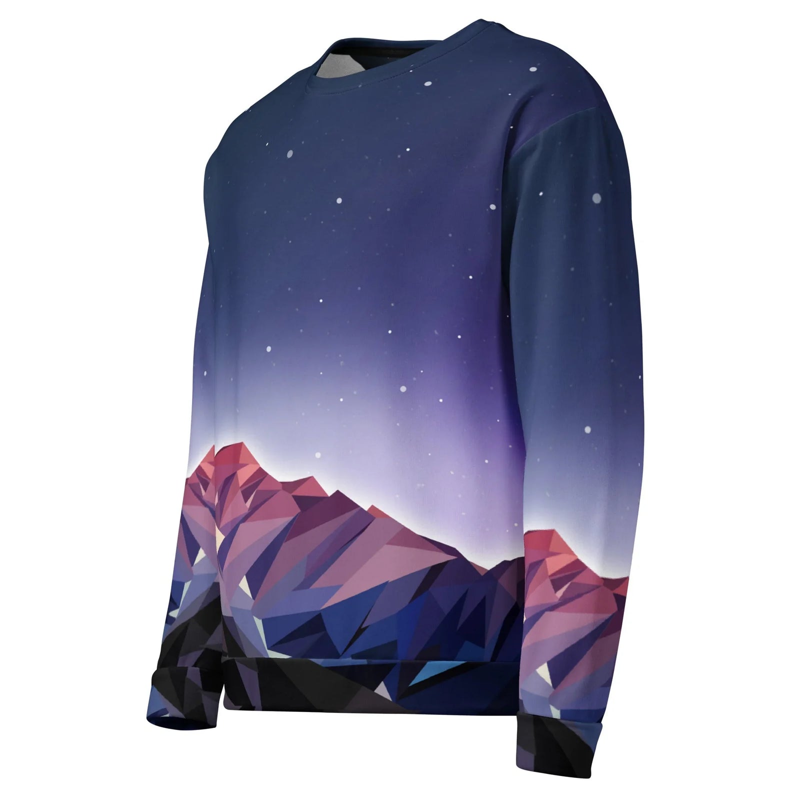 Poly Mountain Sweatshirt in Digital Alpine Twilight. OEKO-TEX® 100, REACH Compliant, GRS Certified.