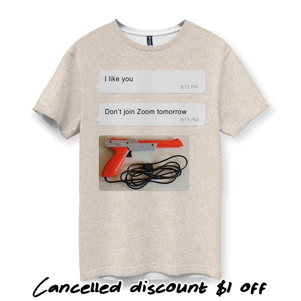 Remote Work T-Shirt - The specific phrasing syntax "Don't join [Platform] tomorrow" paired with the blaze orange (#FF4500) barrel of the nostalgic 8-bit controller, contrasted against industrial grey (#BEBEBE) accents and a tangled midnight black (#101010) cord.