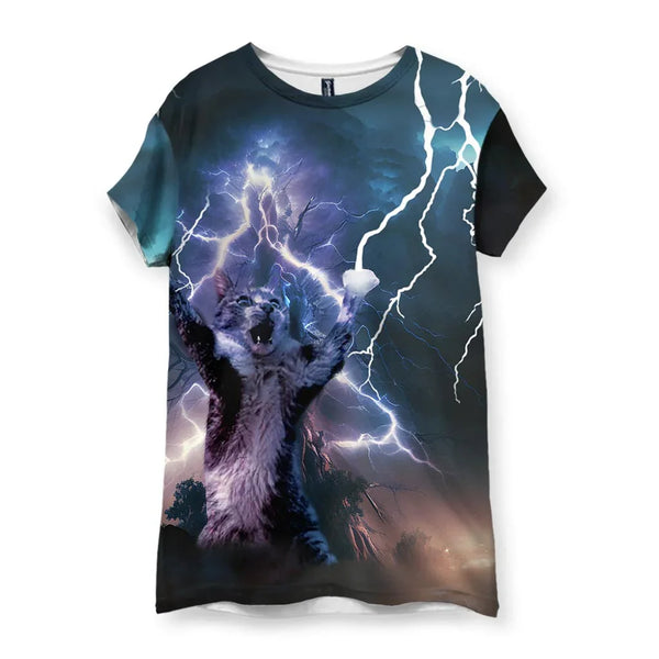 Lightning Cat T-shirt YouTube Gamer Per Bambini E Ragazze – 100% Cotone – Unisex, Taglie 3-13 Anni - 2