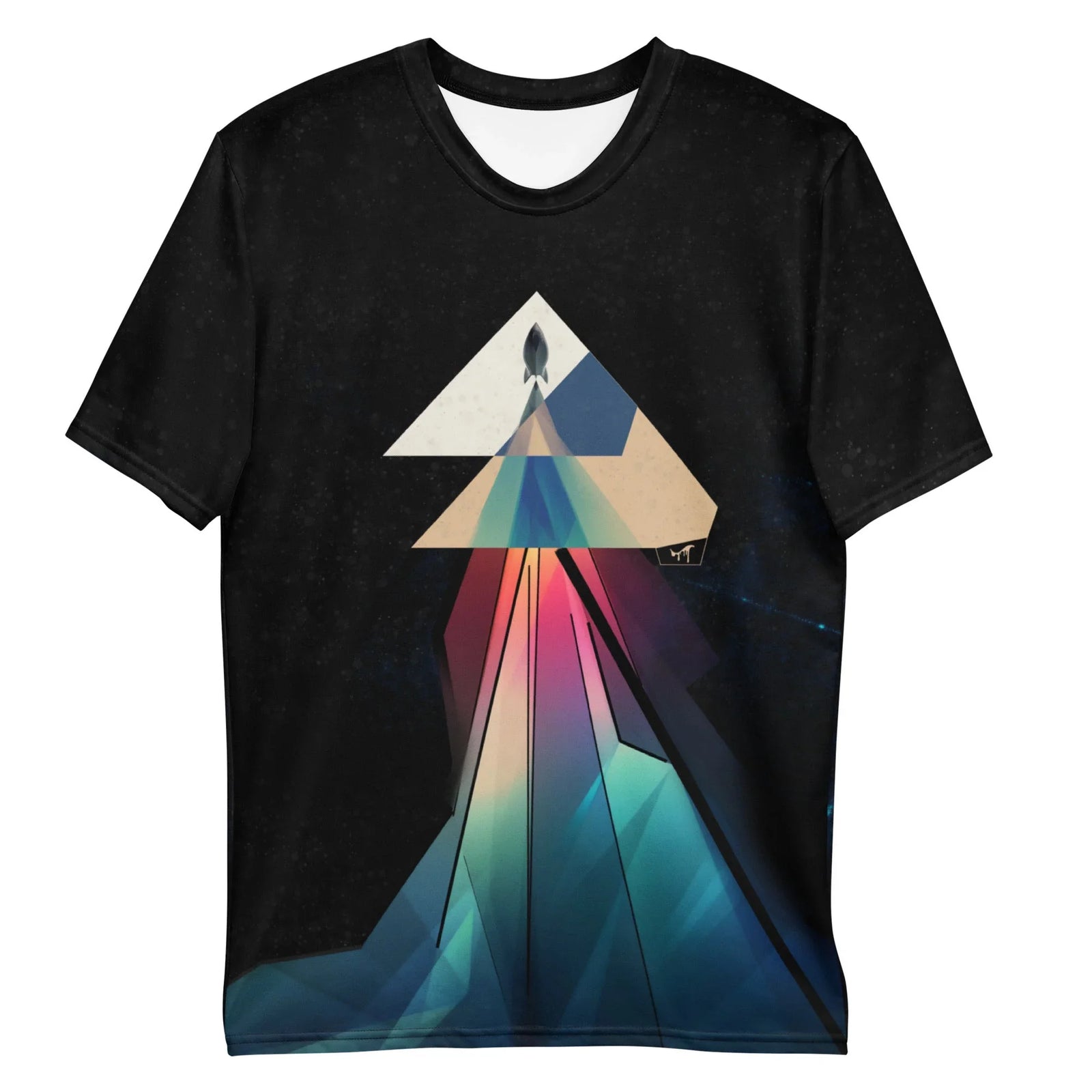 Set against a deep obsidian void (speckled with faint stardust), a retro-futuristic dark silhouette of a spacecraft ascends vertically. Contact us with accessibility feedback, we'd love to help!