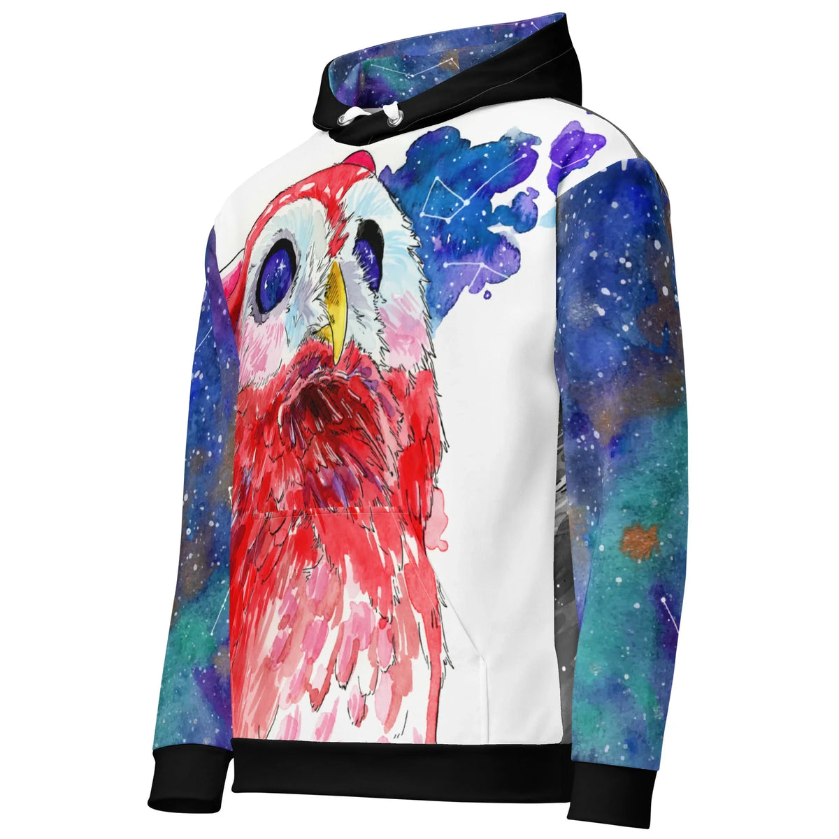 Stargazer Hoodie in Cosmic Coral & Indigo. OEKO-TEX® 100, REACH Compliant, GRS Certified.