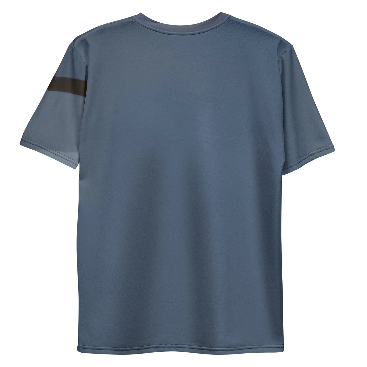 Starship Cat T-Shirt - The juxtaposition of the domestic grey feline silhouette against the rusty sandstone (#C07A50) atmospheric bands of the gas giant, framed by the cold industrial grey (#6B7580) of the viewport.