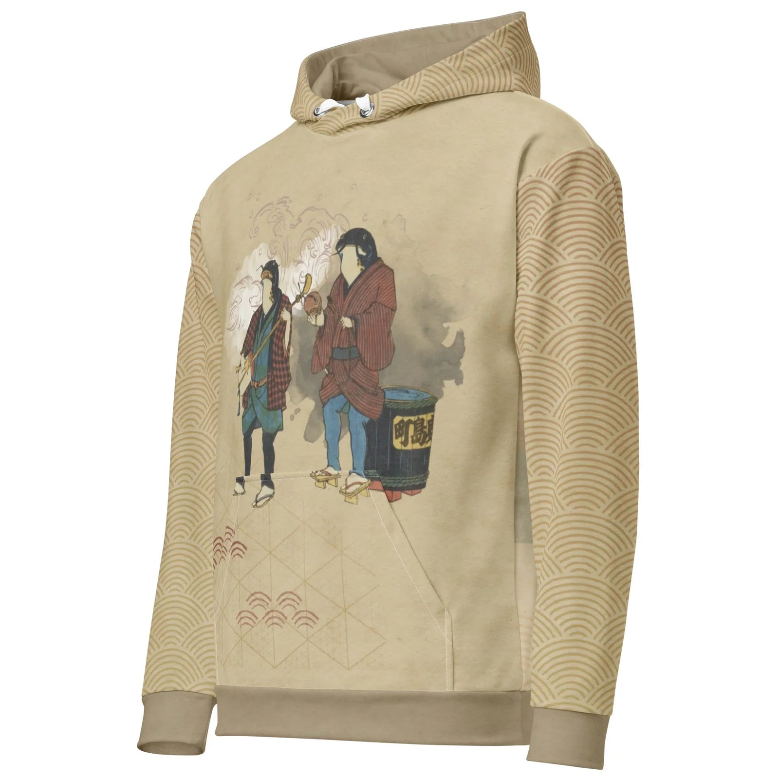 Street Catfish Hoodie in Vintage Parchment & Taupe. OEKO-TEX® 100, REACH Compliant, GRS Certified.