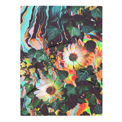 Floral Glitch Plush Blanket - Shirtwascash