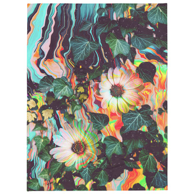 Floral Glitch Plush Blanket - Shirtwascash