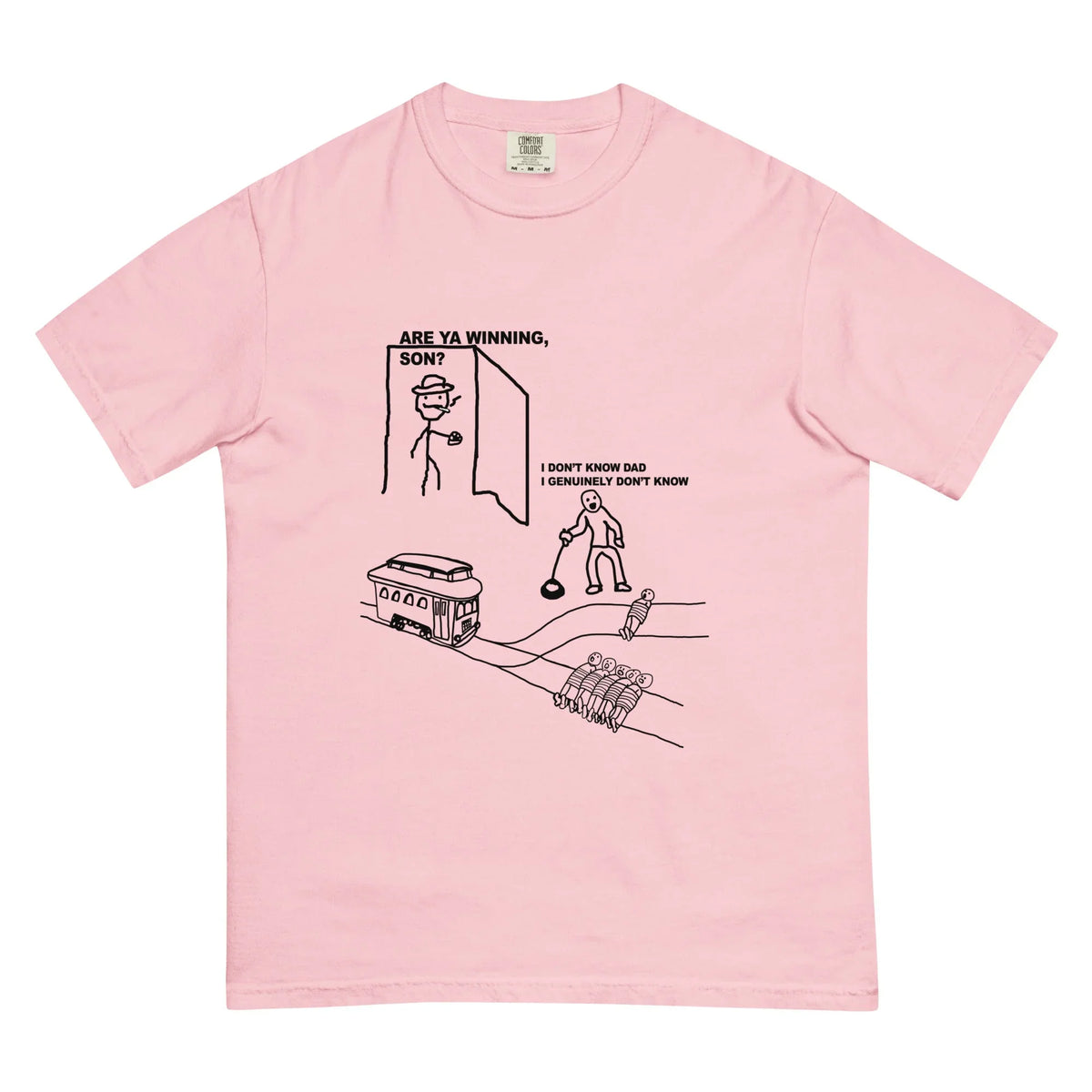 Trolley Problem Dad's T-Shirt - Shirtwascash