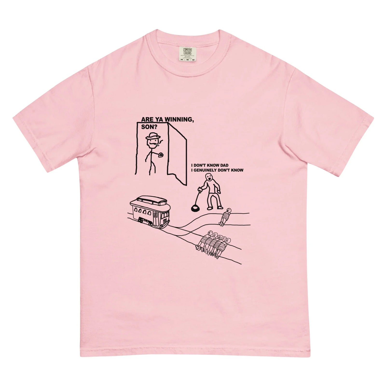 Trolley Problem Dad's T-Shirt - Shirtwascash