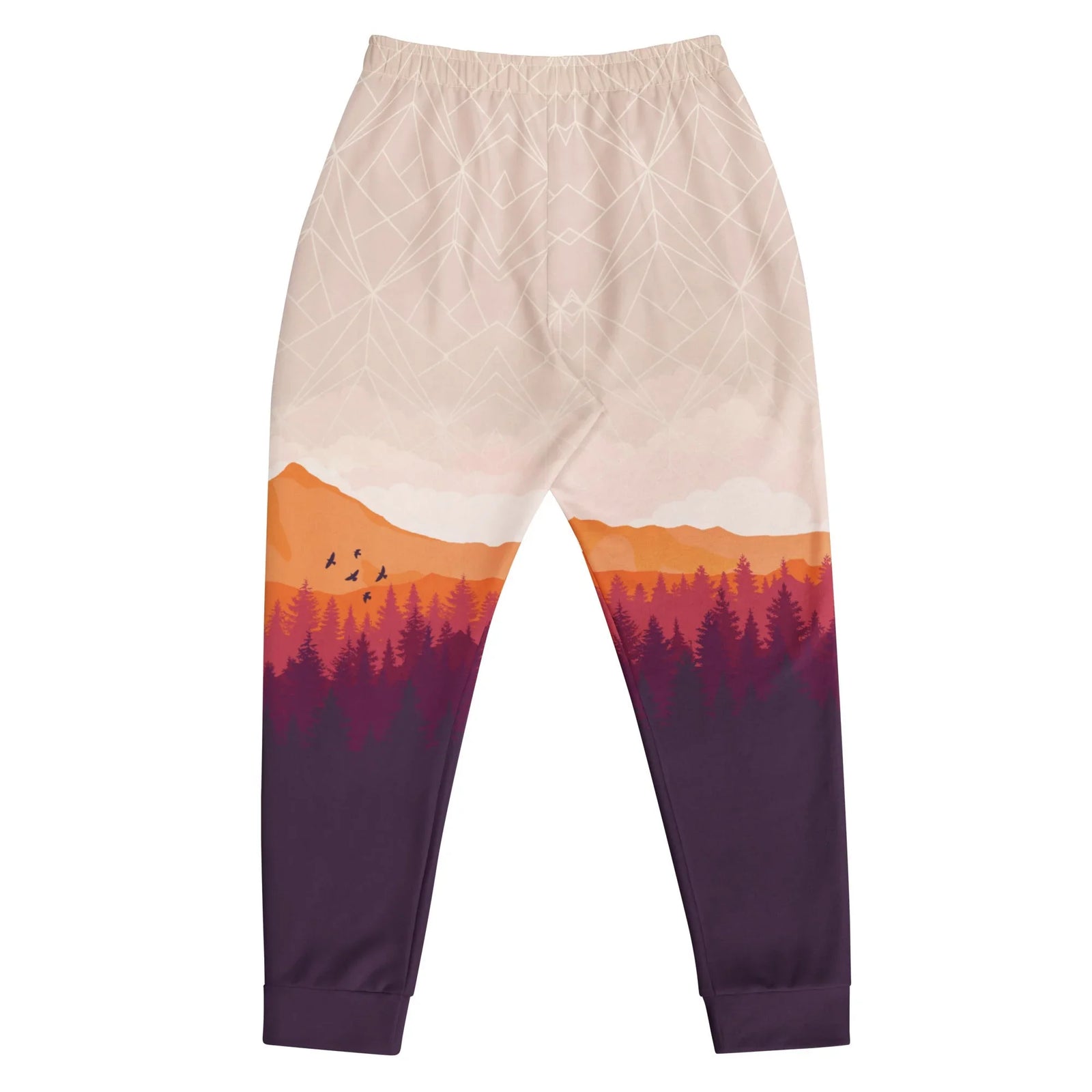 Unfinished Game Joggers in Wireframe Sunset Gradient. OEKO-TEX® 100, REACH Compliant, GRS Certified.