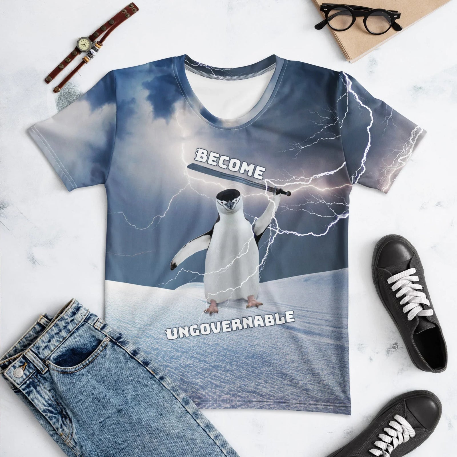 Ungovernable Penguin Women's T-Shirt - Shirtwascash