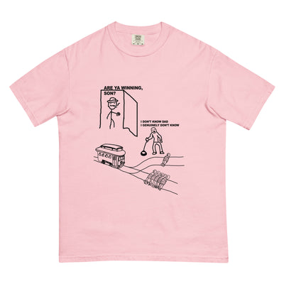 Trolley Problem Dad's T-Shirt - Shirtwascash