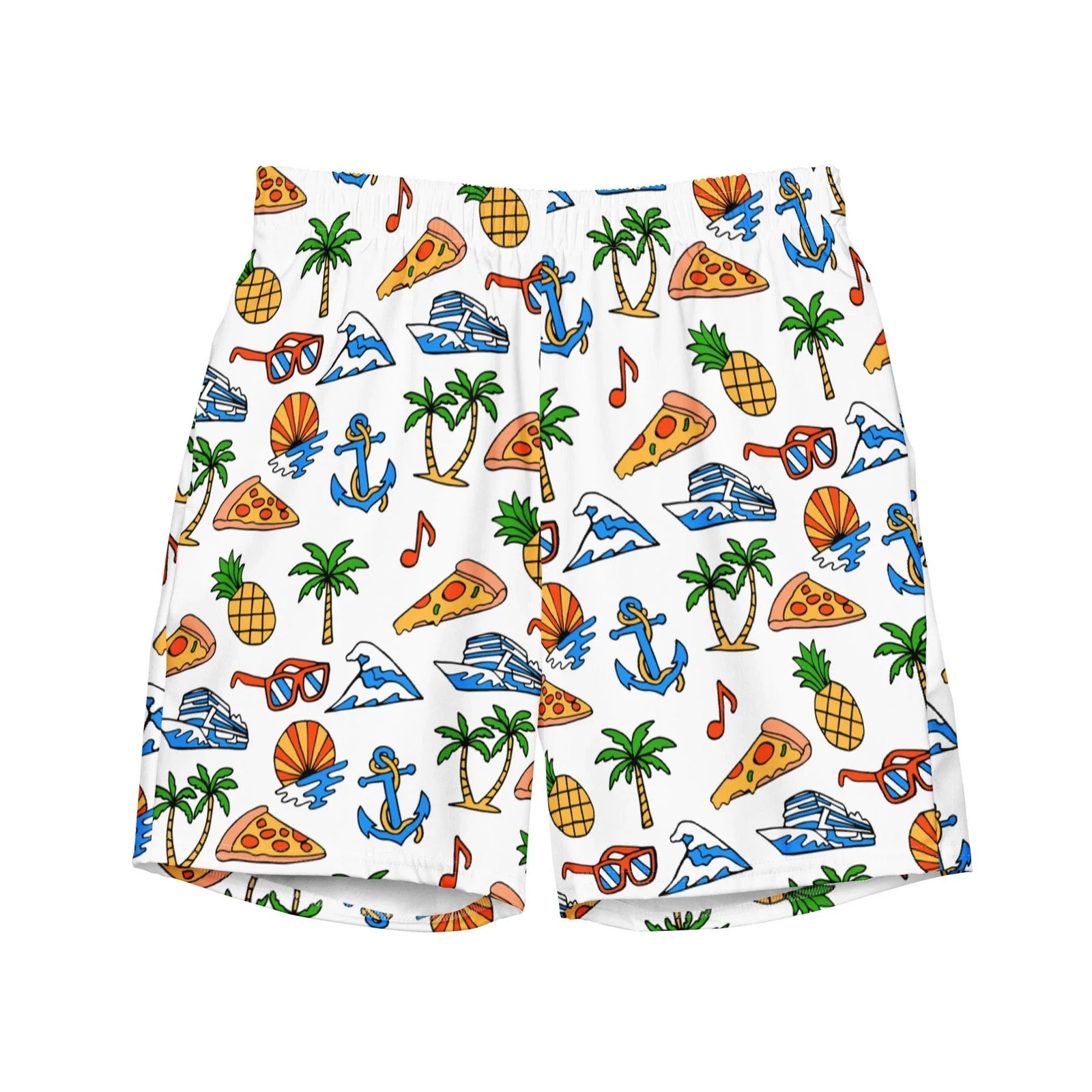 A crisp white canvas highlights a high-energy vacation motif featuring playful, cartoon-style icons outlined in black ink. Contact us with accessibility feedback, we'd love to help!