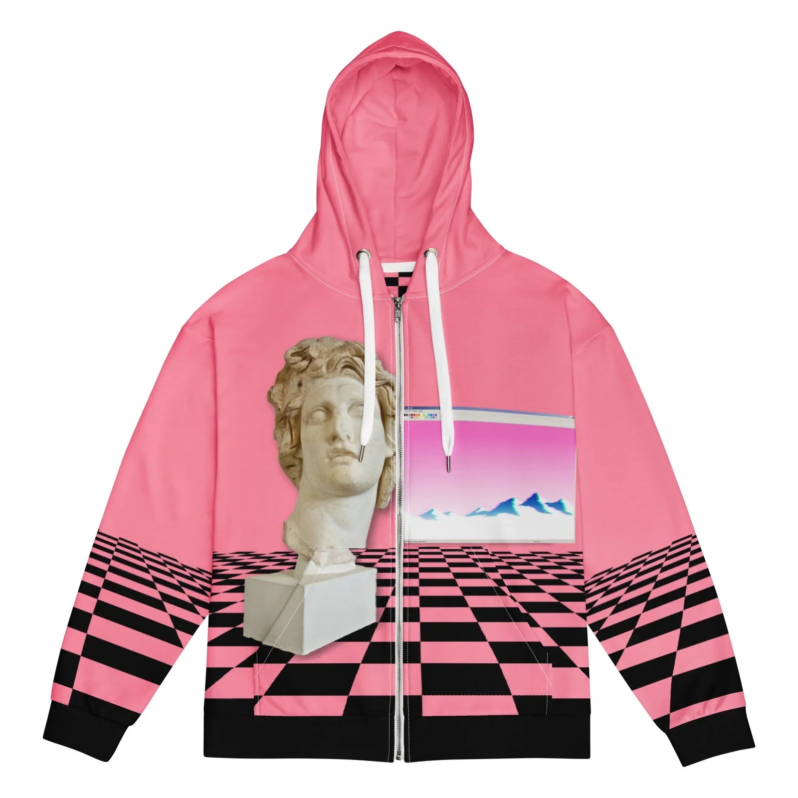 Vaporwave Men's Zip Hoodie - Shirtwascash