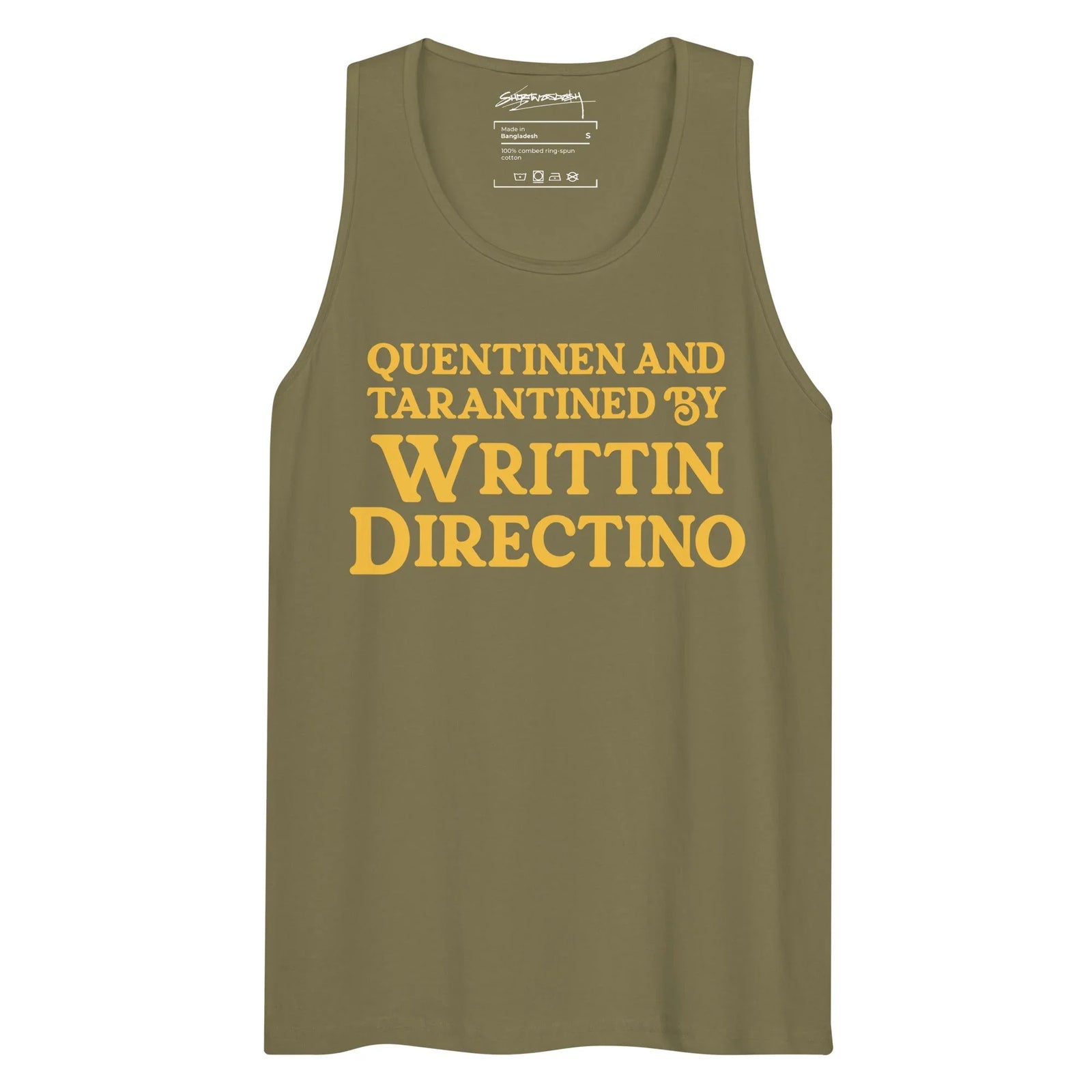 A utilitarian muted olive drab base sets the stage for a vintage military surplus aesthetic. Contact us with accessibility feedback, we'd love to help!