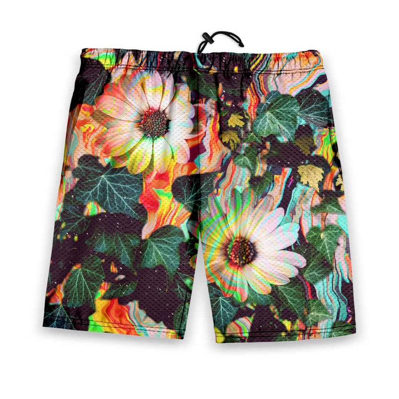 Floral Glitch Men's Gym Shorts