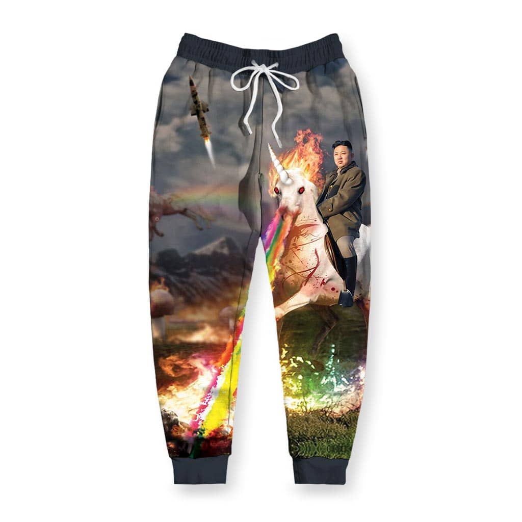 Rainbow Unicorn Kim Jong Un Men's Joggers