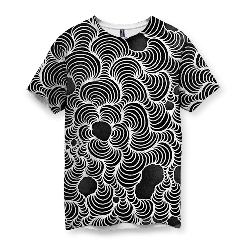 Color Wash Black & White Men's T-Shirt
