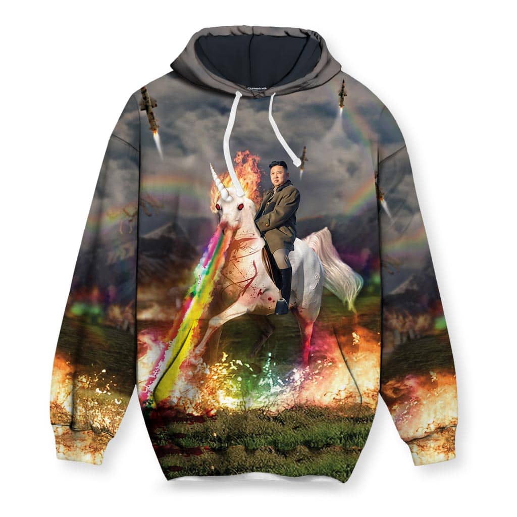 Rainbow Unicorn Kim Jong Un Hoodie