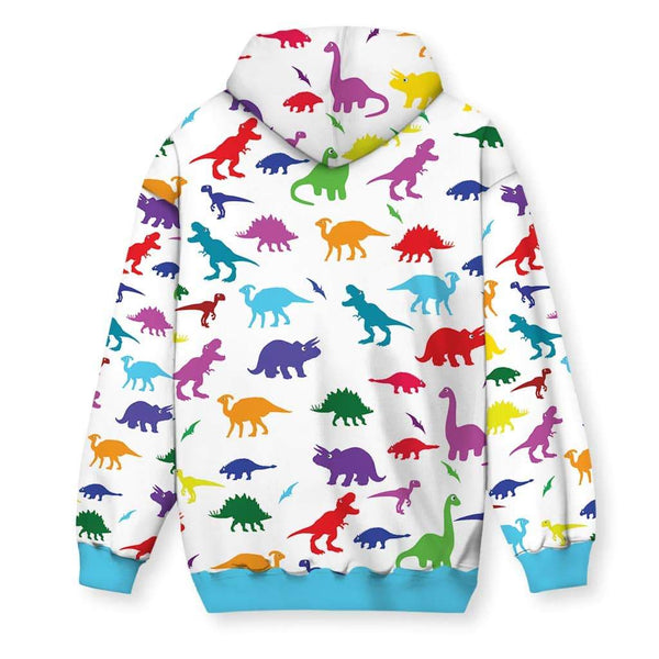 Dino Print Men s Zip Up Hoodie Shirtwascash