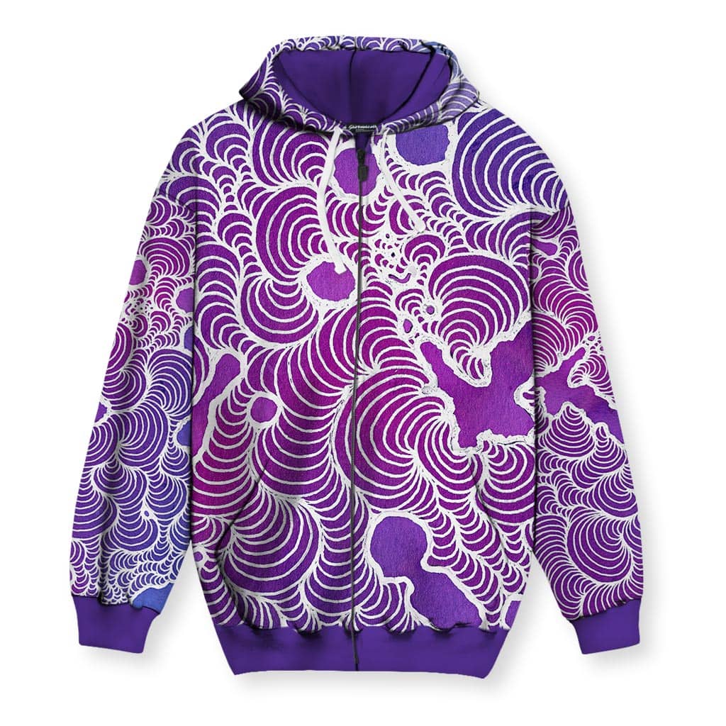 Purple Nova Men's Zip-Up Hoodie